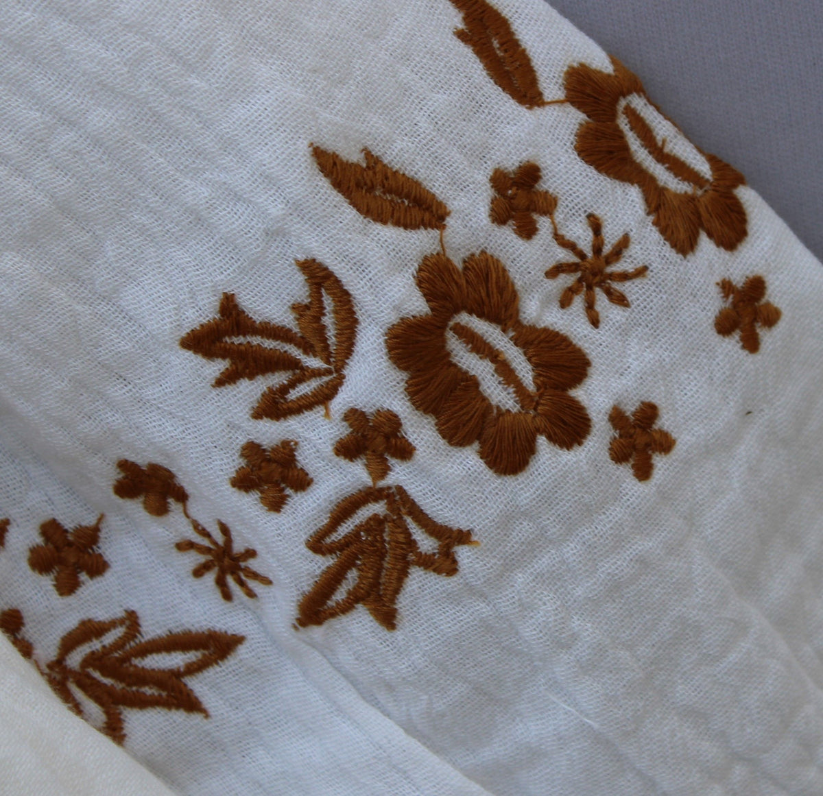 Off-White Embroidered Cotton Frock – Full Sleeve | Premium Comfort Wear