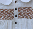 Off-White Embroidered Cotton Frock – Full Sleeve | Premium Comfort Wear