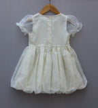 ✨ Premium Baby Girl Cream Floral Net Party Dress
