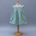 Mint Green Embroidered Cotton Dress – Soft & Elegant