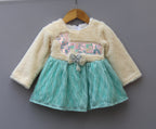 Party Wear Frock – Soft Fur Bodice & Sparkling Net Skirt