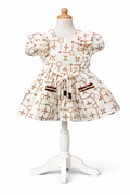 Embroidered Cotton Frock with Belt & Pocket Detailing