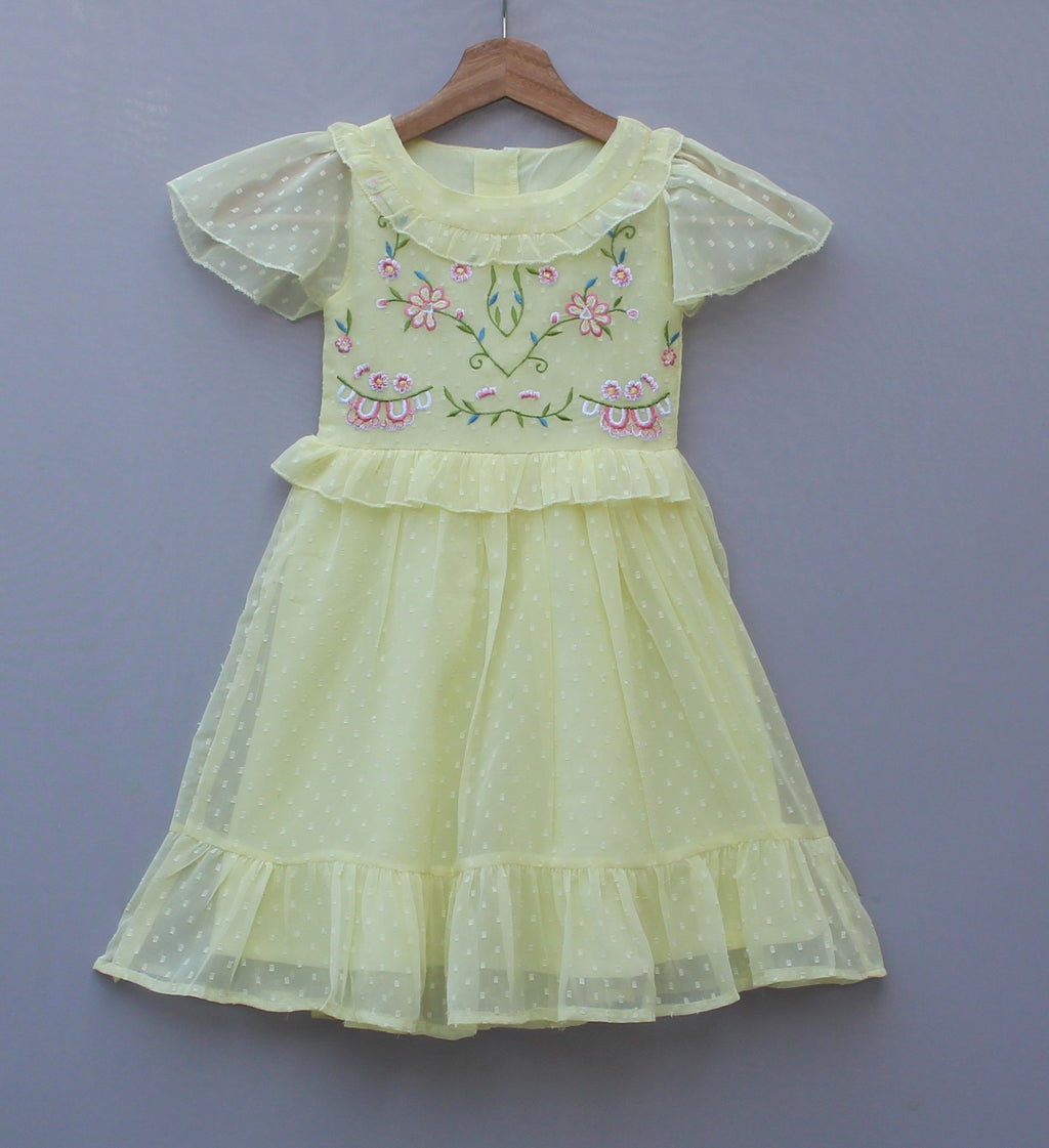 Girls Embroidered  Party Wear Frock – Soft, Elegant & Princess-Style Outfit