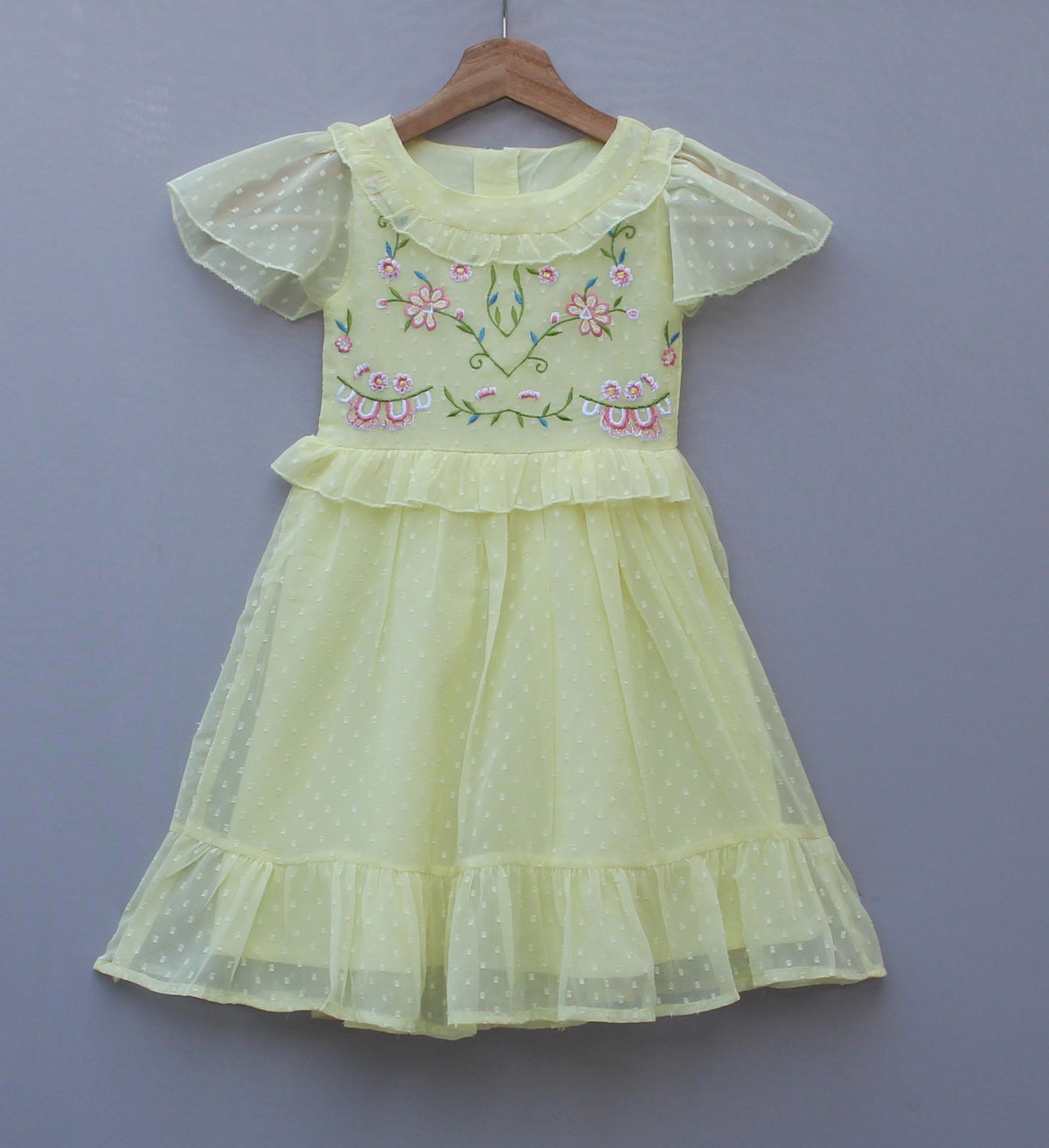Girls Embroidered  Party Wear Frock – Soft, Elegant & Princess-Style Outfit