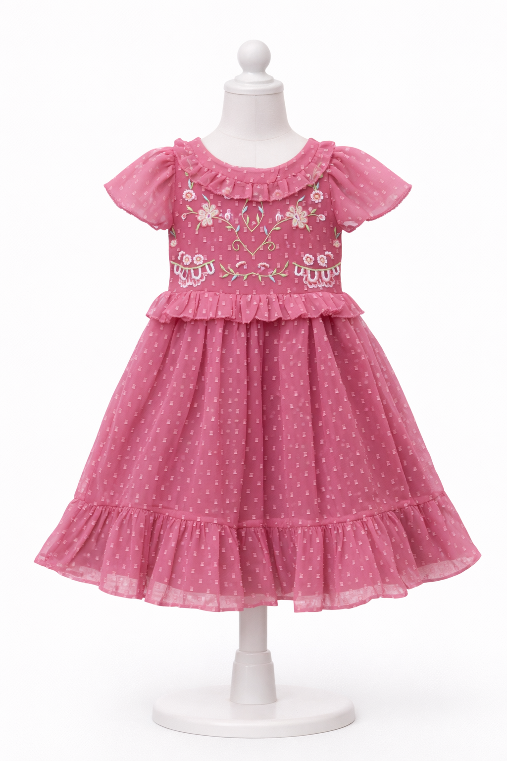 Girls Embroidered Party Wear Frock – Soft, Elegant & Princess-Style Outfit