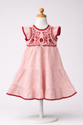 ​❤️ Embroidered Polka Dot Cotton Frock – Elegant, Soft & Comfortable Party Wear
