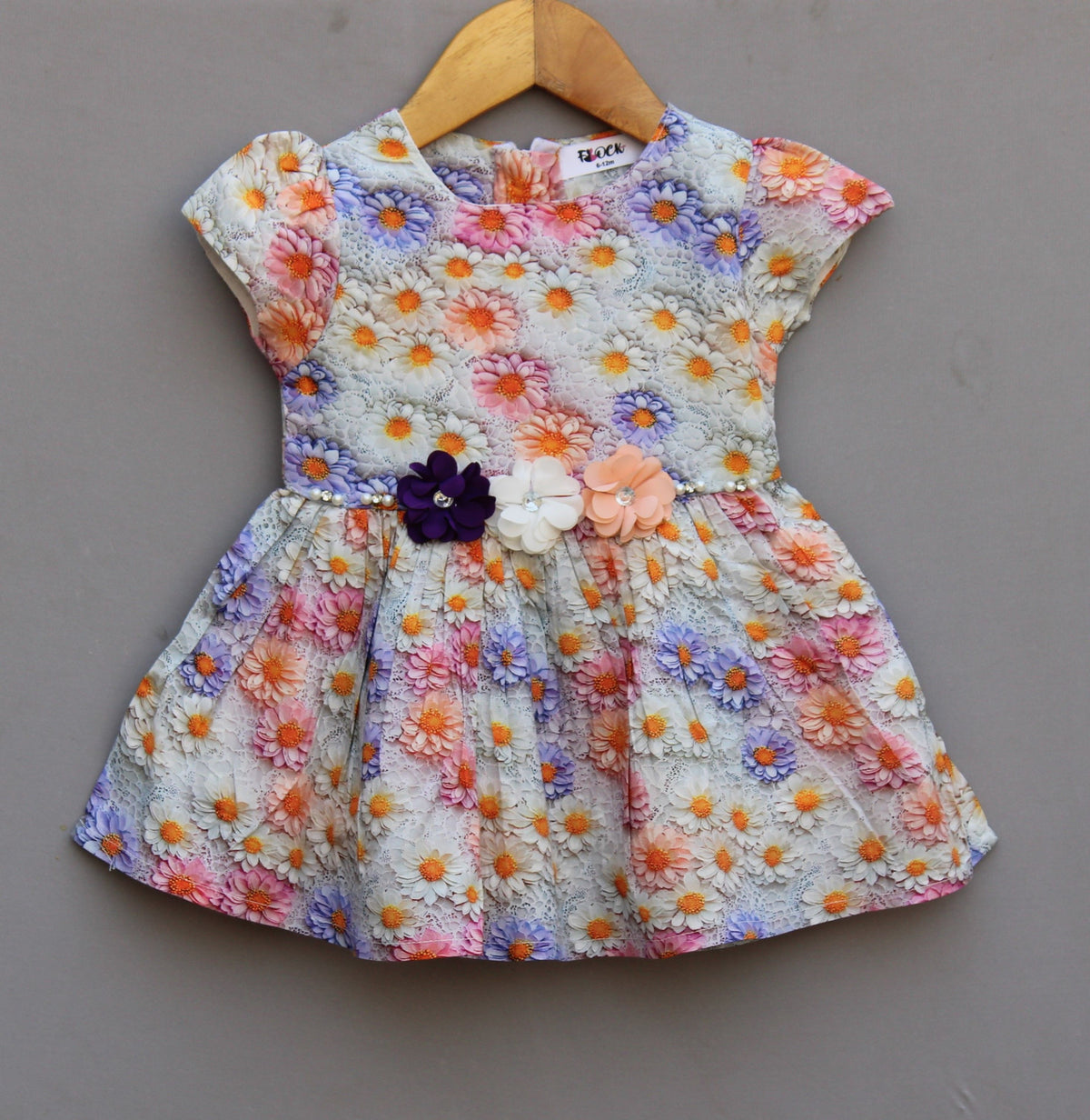 ​🌼 Baby Girls Floral Party Dress (Multicolor Daisy Print)