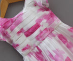 🌸 Baby Girls Pink Floral Party Dress (Elegant Flare Style)