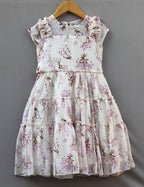 🌸 Girls Floral Layered Maxi Dress with lined cotton (Elegant Frill Style)