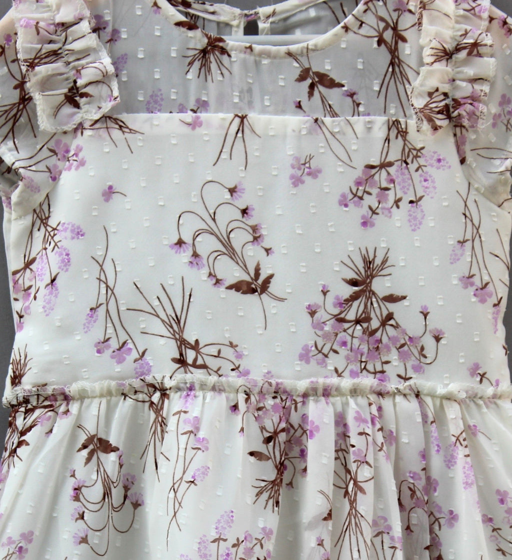 🌸 Girls Floral Layered Maxi Dress with lined cotton (Elegant Frill Style)