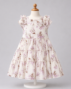 🌸 Girls Floral Layered Maxi Dress with lined cotton (Elegant Frill Style)