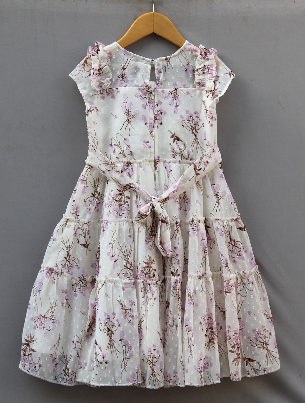 🌸 Girls Floral Layered Maxi Dress with lined cotton (Elegant Frill Style)