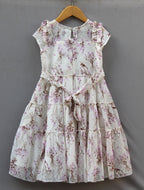 🌸 Girls Floral Layered Maxi Dress with lined cotton (Elegant Frill Style)
