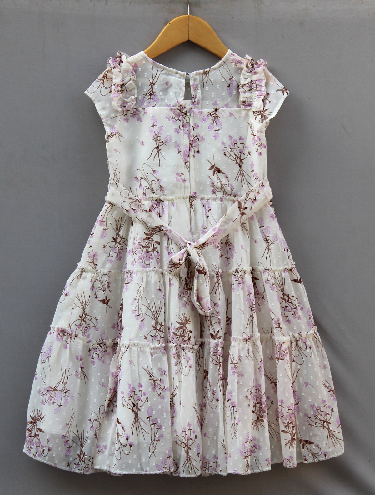 🌸 Girls Floral Layered Maxi Dress with lined cotton (Elegant Frill Style)