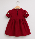 Premium Cotton Embroidered Maroon Frock