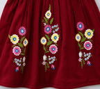 Premium Cotton Embroidered Maroon Frock