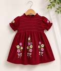 Premium Cotton Embroidered Maroon Frock