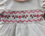 Premium White Cotton Embroidered Frock