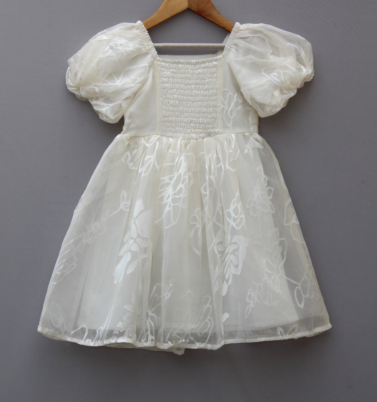White Organza Party Wear Dress