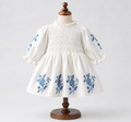 White Cotton Embroidered Frock