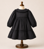 Black Cotton Embroidered Frock