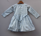 ​Frockwala Girls Premium Sky Blue Cotton Checkered Frock