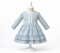 ​Frockwala Girls Premium Sky Blue Cotton Checkered Frock