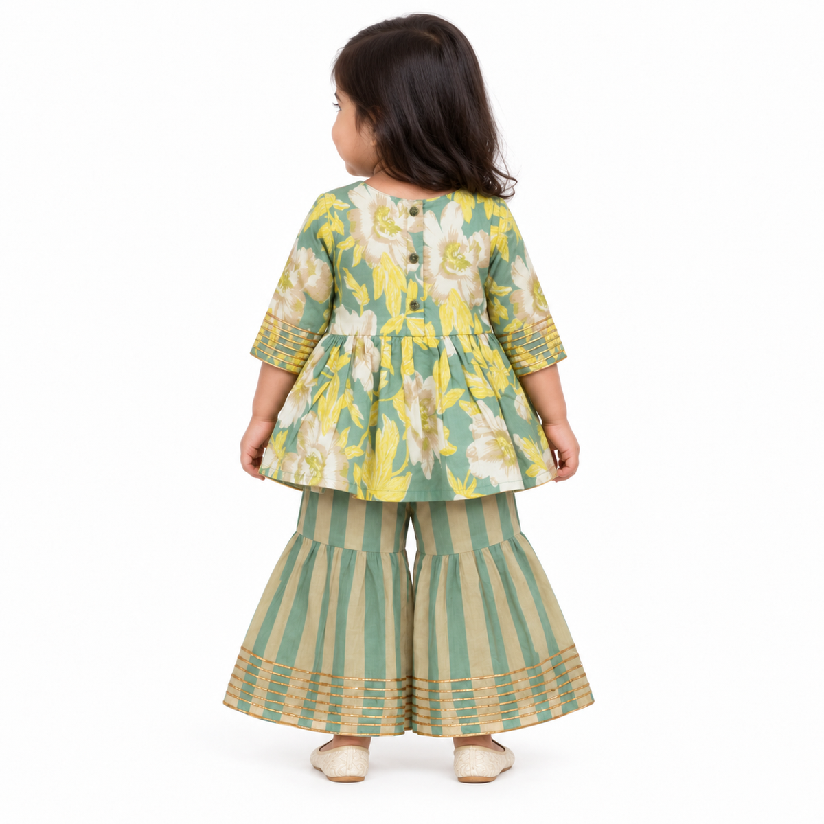 Floral Printed Kurti & Sharara Set | Pure Cotton Ethnic Dress
