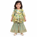 Floral Printed Kurti & Sharara Set | Pure Cotton Ethnic Dress