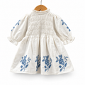 White Cotton Embroidered Frock