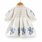 White Cotton Embroidered Frock