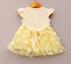 Yellow Floral  Net Party Dress for Baby Girls