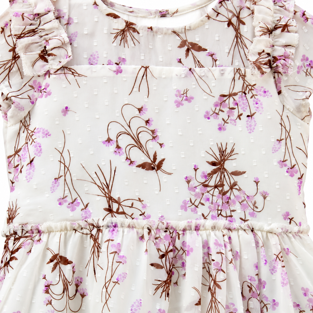 Frockwala Girls Floral Layered Cotton Dress – Elegant Frill Style