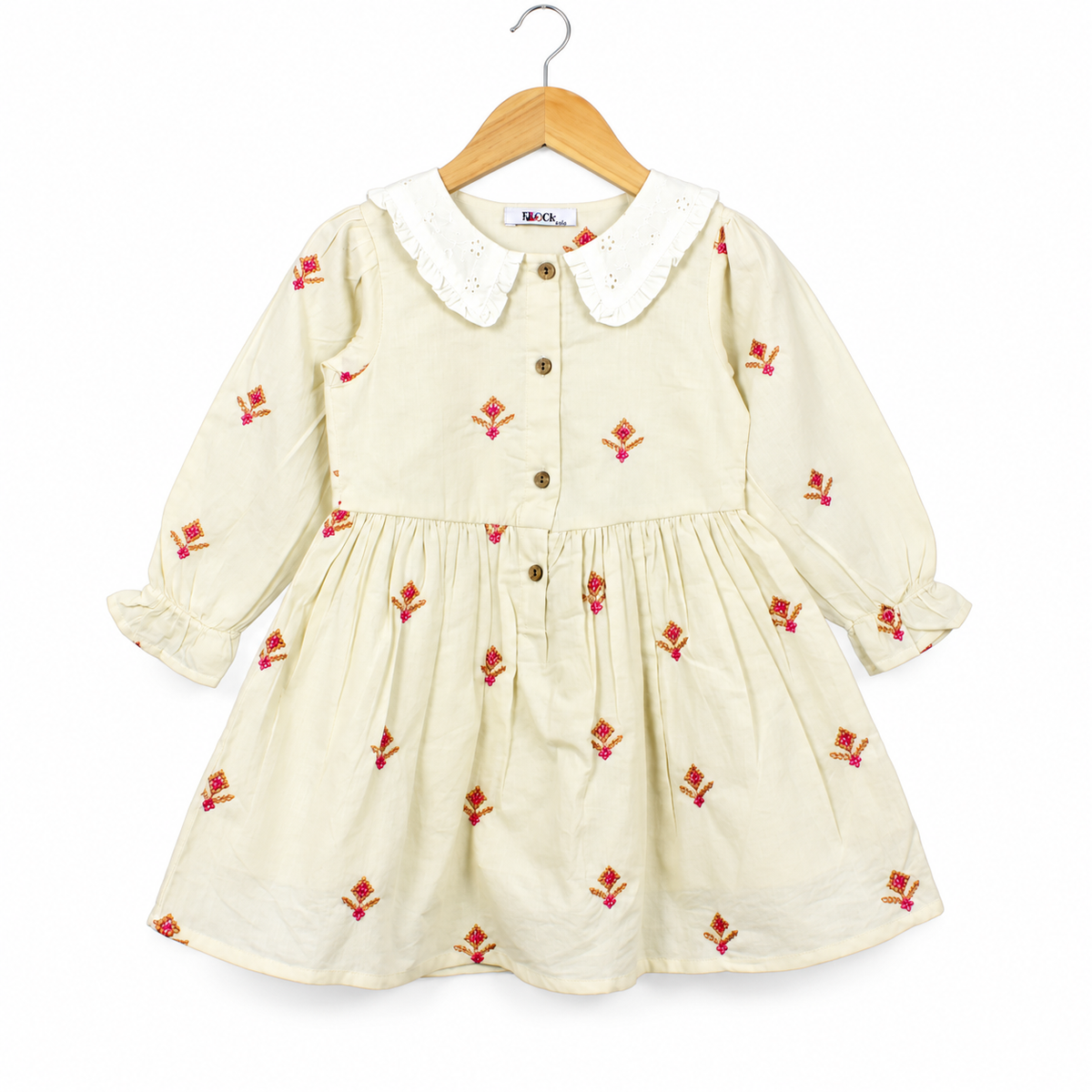 Frockwala Baby Girls Embroidered Cotton Frock