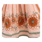 Sage green ruffle trim kids dress