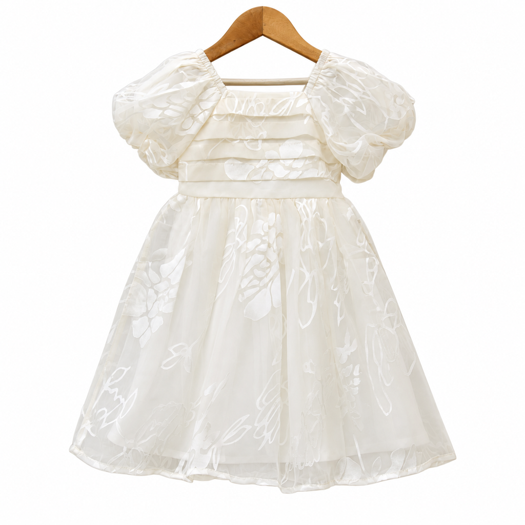 White Organza Party Wear Dress