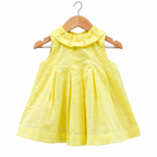Yellow Sleeveless Cotton Frock