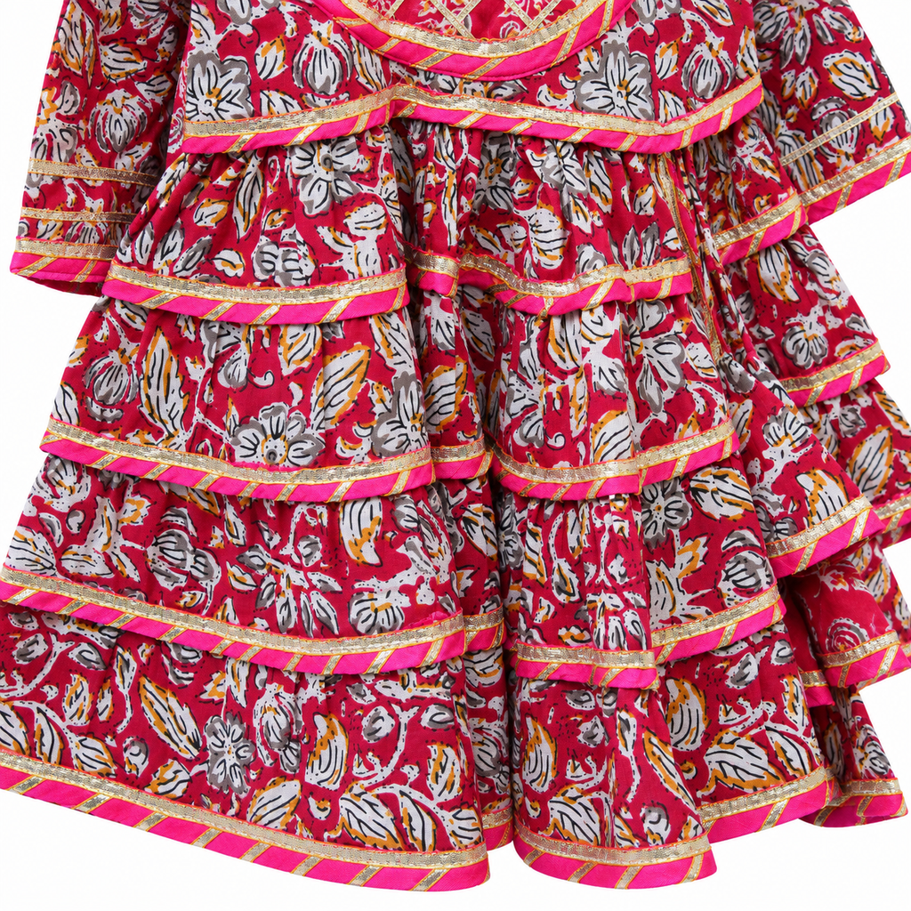 Girls ethnic tiered sharara suit 2-10Y