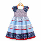 Vibrant Tiered Cotton Smocked Dress