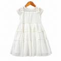 Frockwala Girls’ Ivory White Tiered Dress