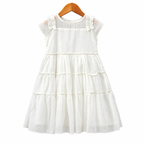 Frockwala Girls’ Ivory White Tiered Dress