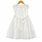 Frockwala Girls’ Ivory White Tiered Dress