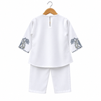 Frockwala Girls’ White Leaf  Co-ord Set