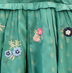 Teal green embroidered girls dress