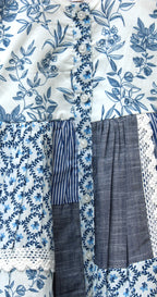 Classic Blue & White Patchwork 100% Cotton Frock