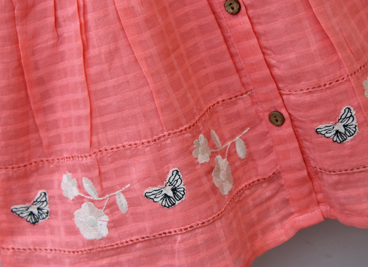 Pink cotton Embroidered frocks