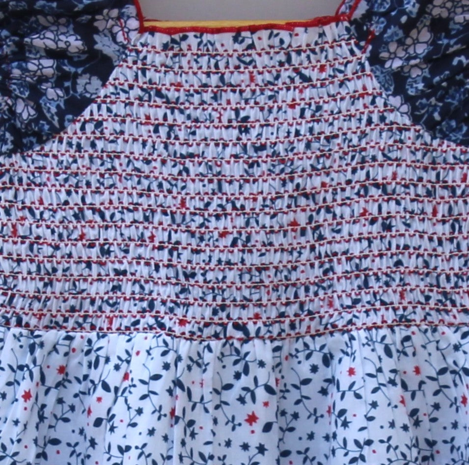 Vibrant Tiered Cotton Smocked Dress