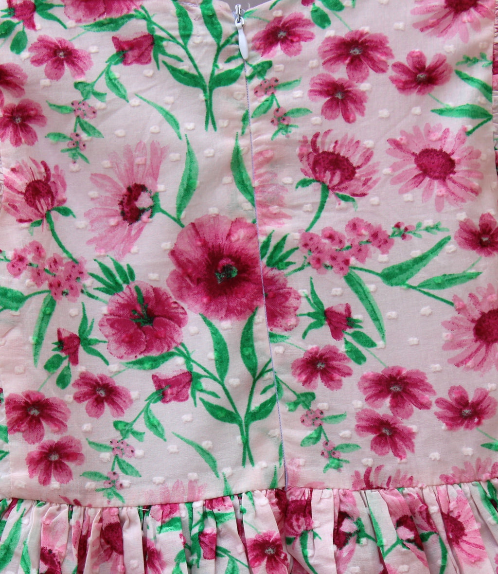 Pink floral baby girl dress
