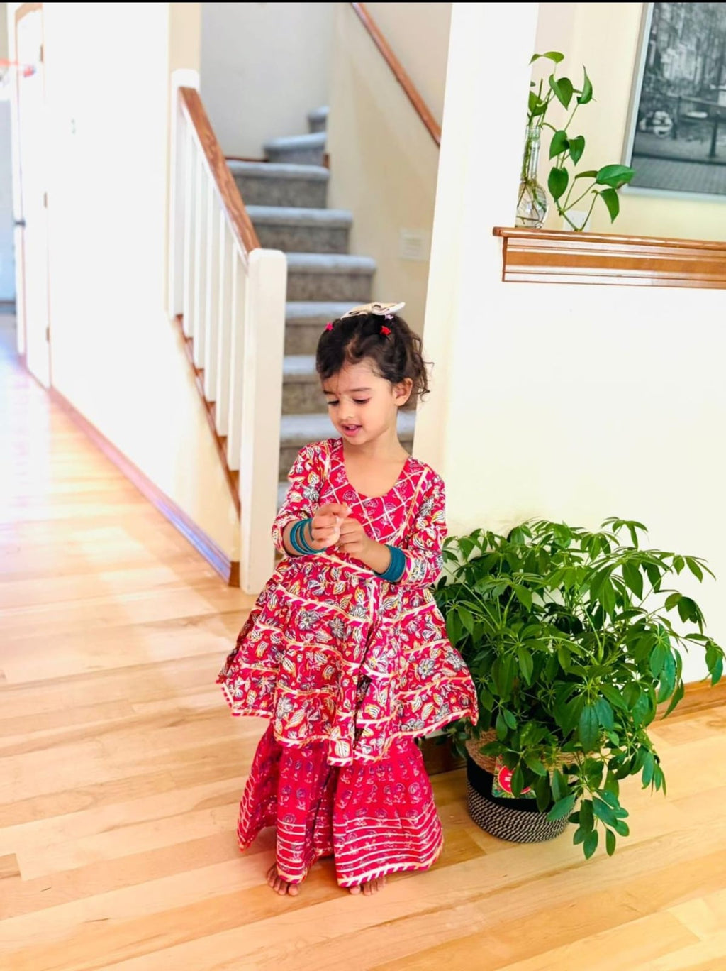 Girls ethnic tiered sharara suit 2-10Y
