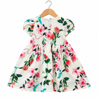 Floral Kids smocked bodice Dress